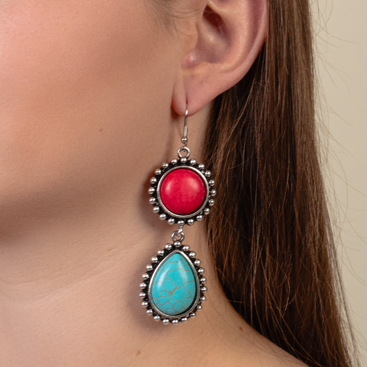 93326 - Crystal Drop Earrings - Multi