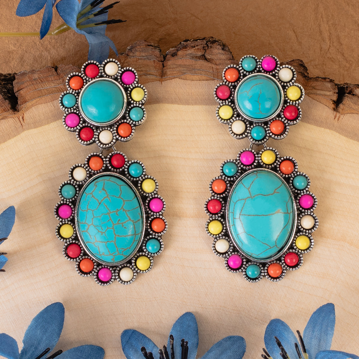 93329 - Squash Blossom Earrings - Multi