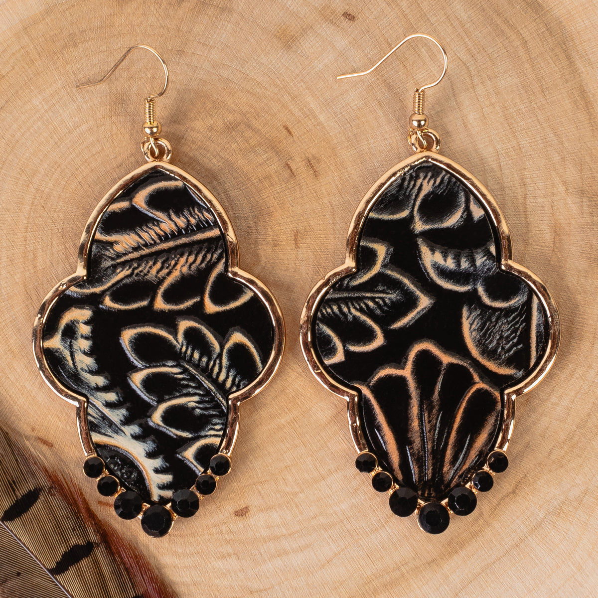 93333 - Western Earrings - Black