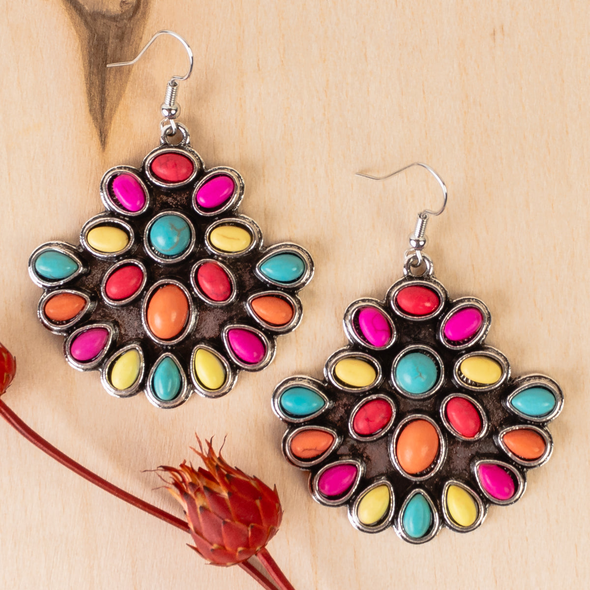 93335 - Squash Blossom Earrings - Multi