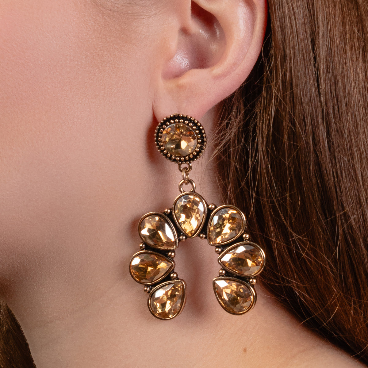 93336 - Crystal Earrings - Gold