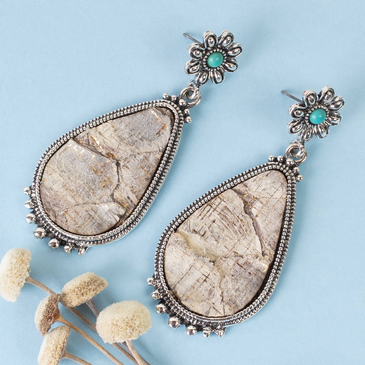 93346 - Western Teardrop Earrings - Silver