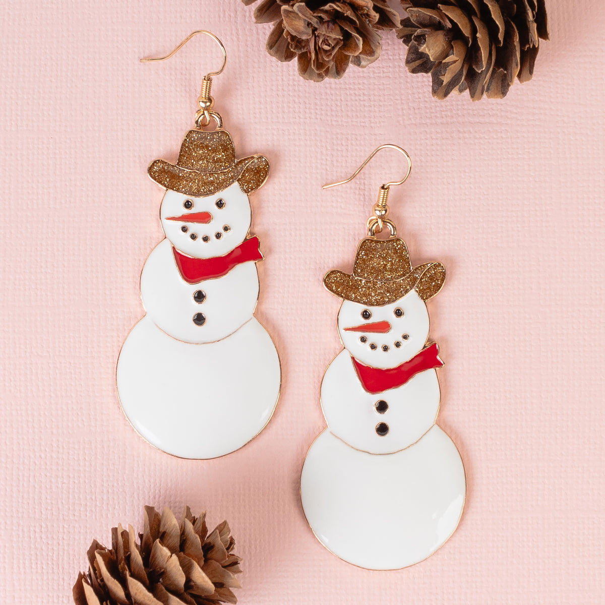 93348 - Snowman Earrings - White