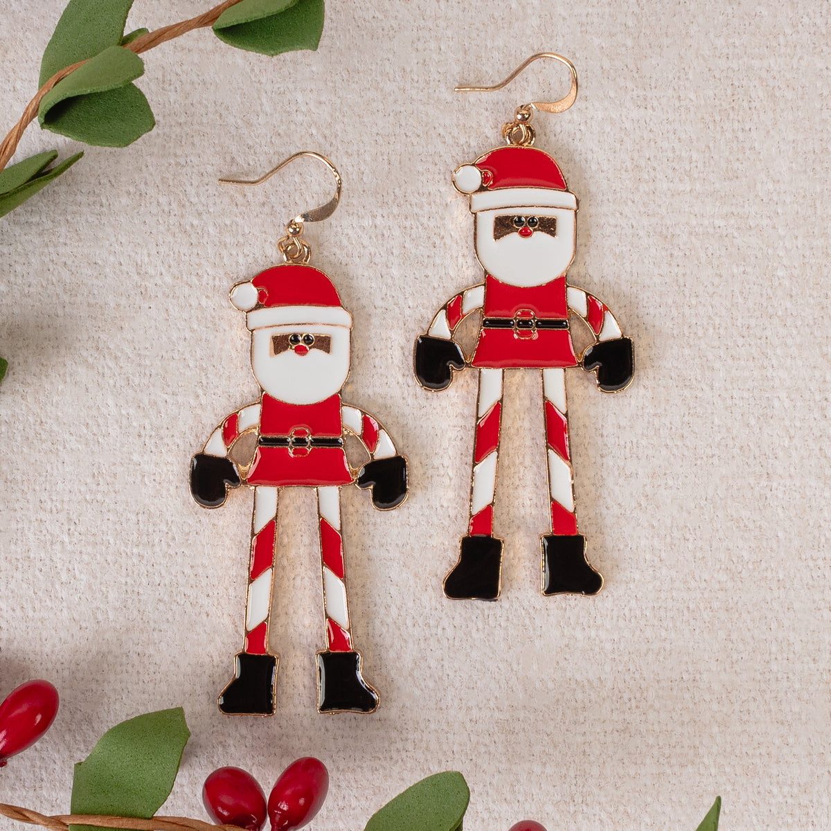 93350 - Santa Claus Earrings - Red