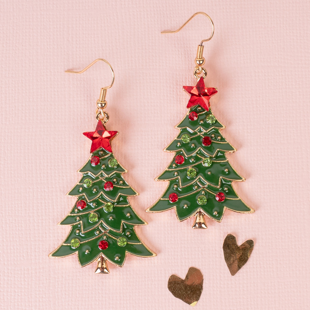 93351 - Christmas Tree Earrings - Green