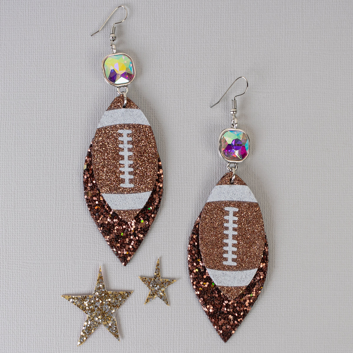 93375 - Football Earrings - Brown