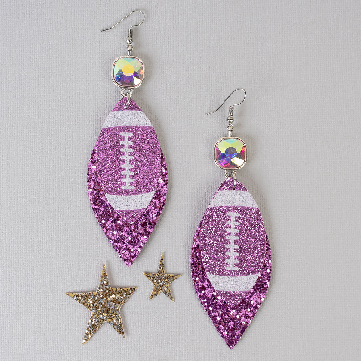 93375 - Football Earrings - Purple