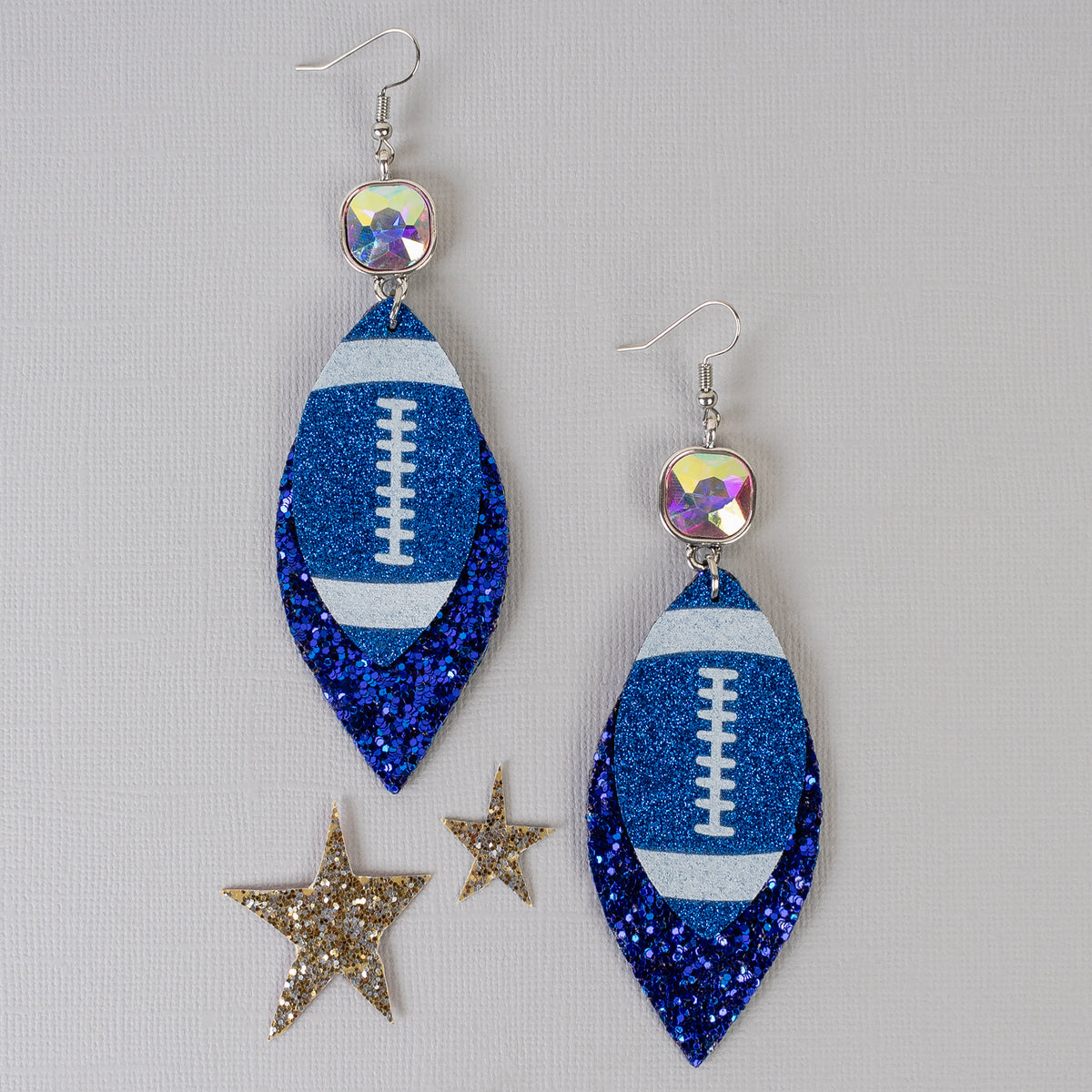 93375 - Football Earrings - Royal Blue