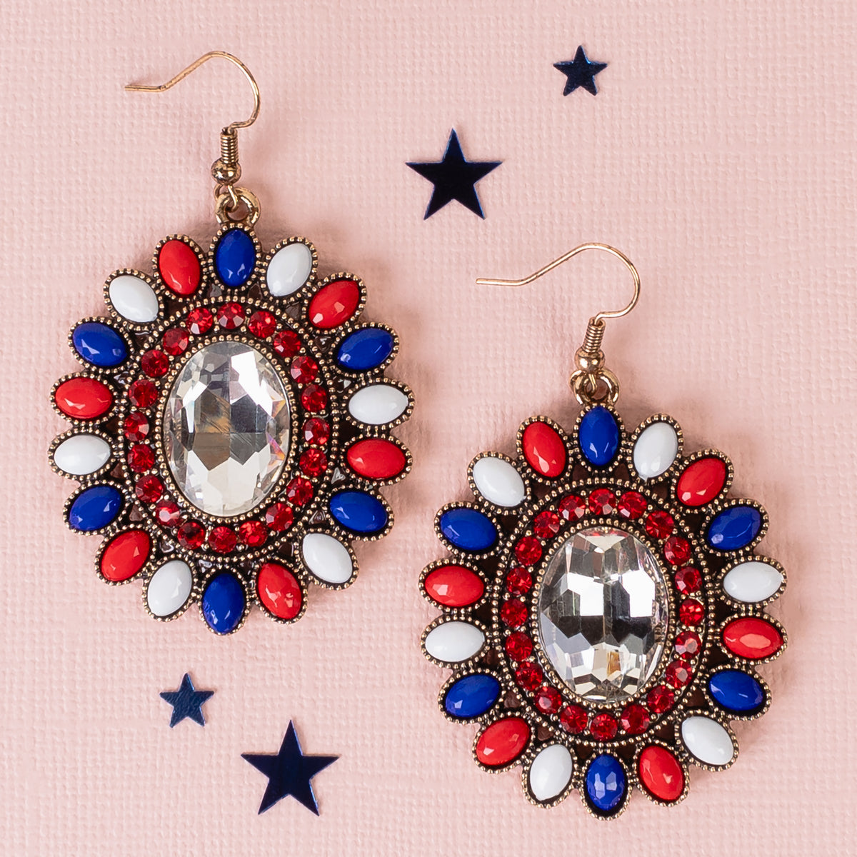 93378 - Fourth of July Earrings - Red, White, & Blue