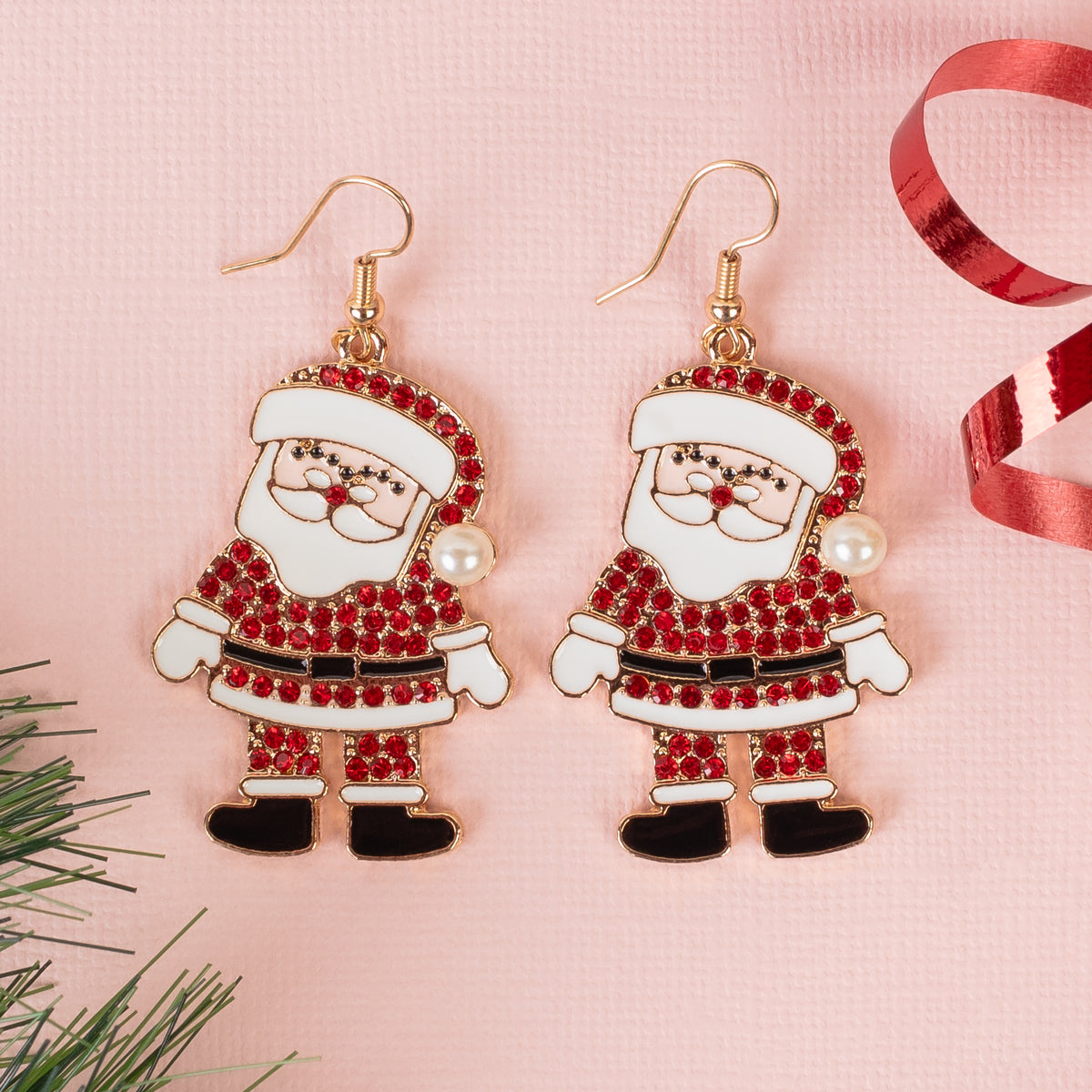 93380 - Santa Claus Earrings - Red