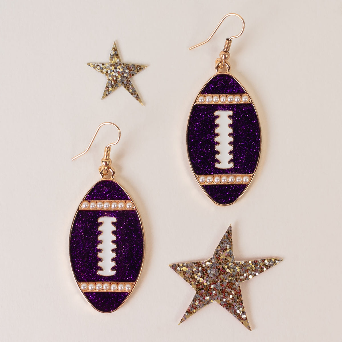 93383 - Football Earrings - Purple