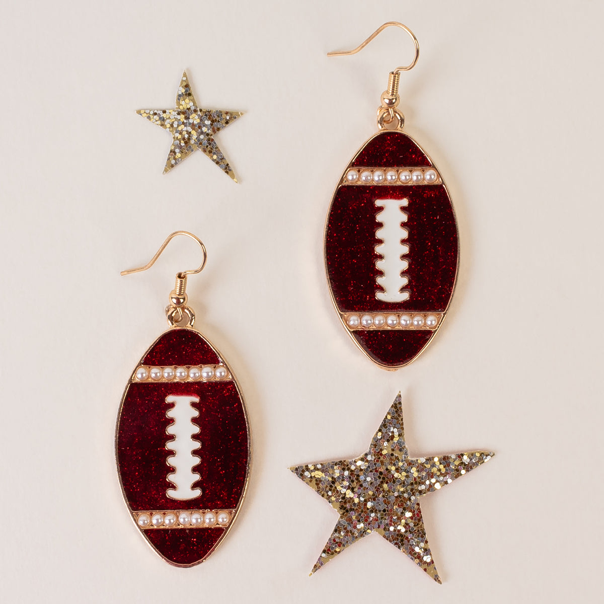 93383 - Football Earrings - Red