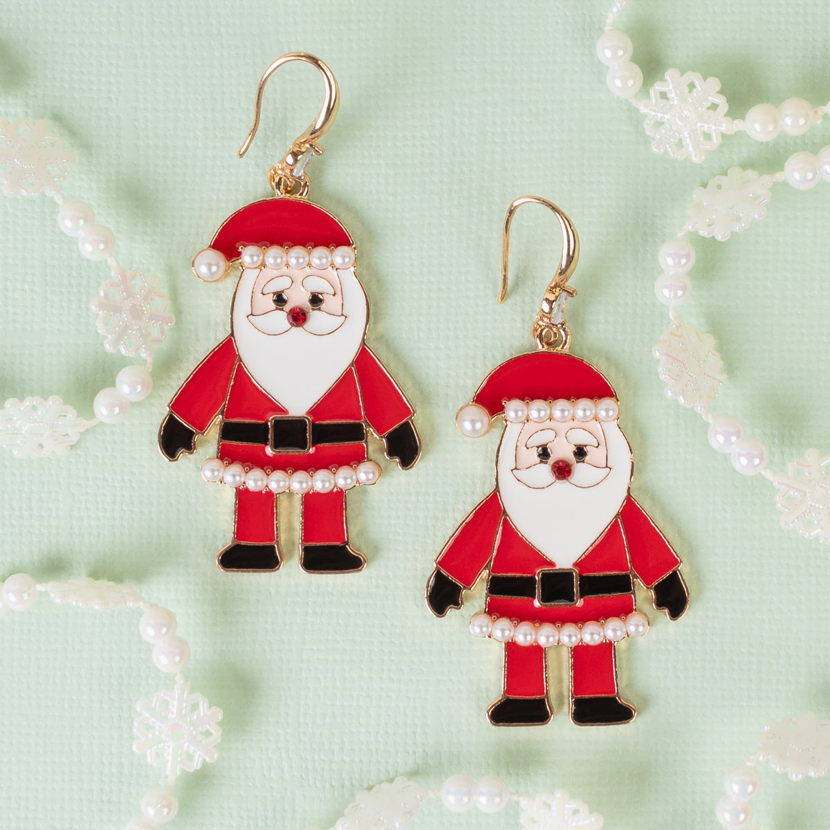 93384 - Santa Claus Earrings - Red