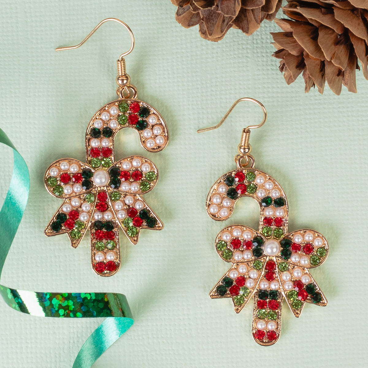 93385 - Candy Cane Earrings - Multi