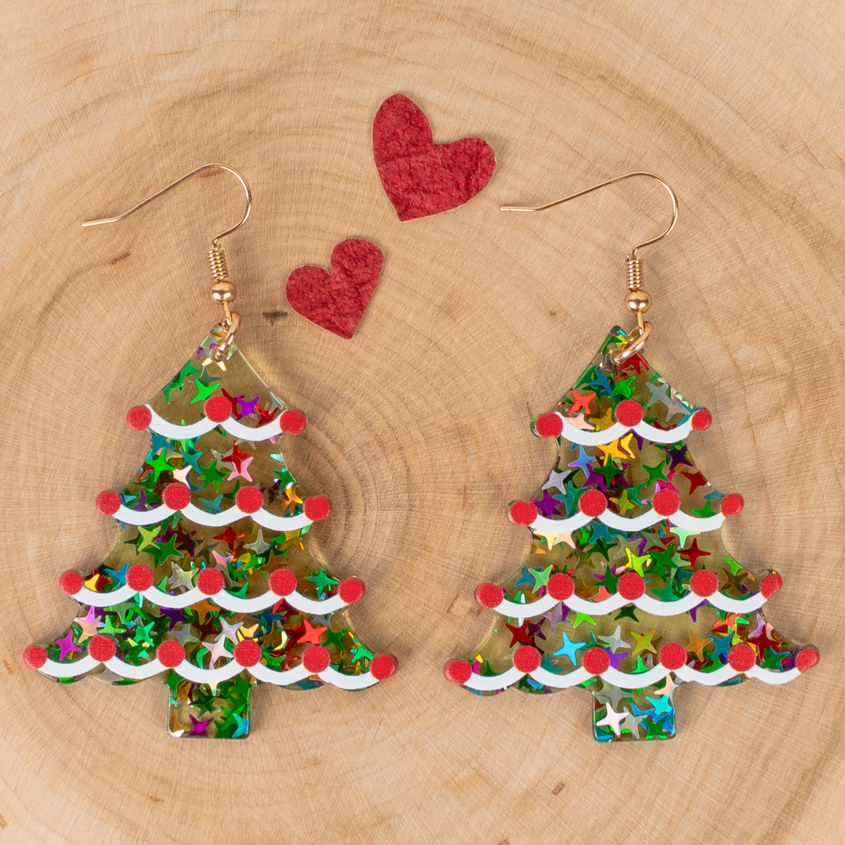 93386 - Christmas Tree Earrings - Green