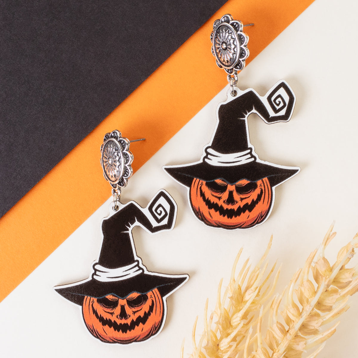 93395 - Jack O' Lantern Earrings - Orange