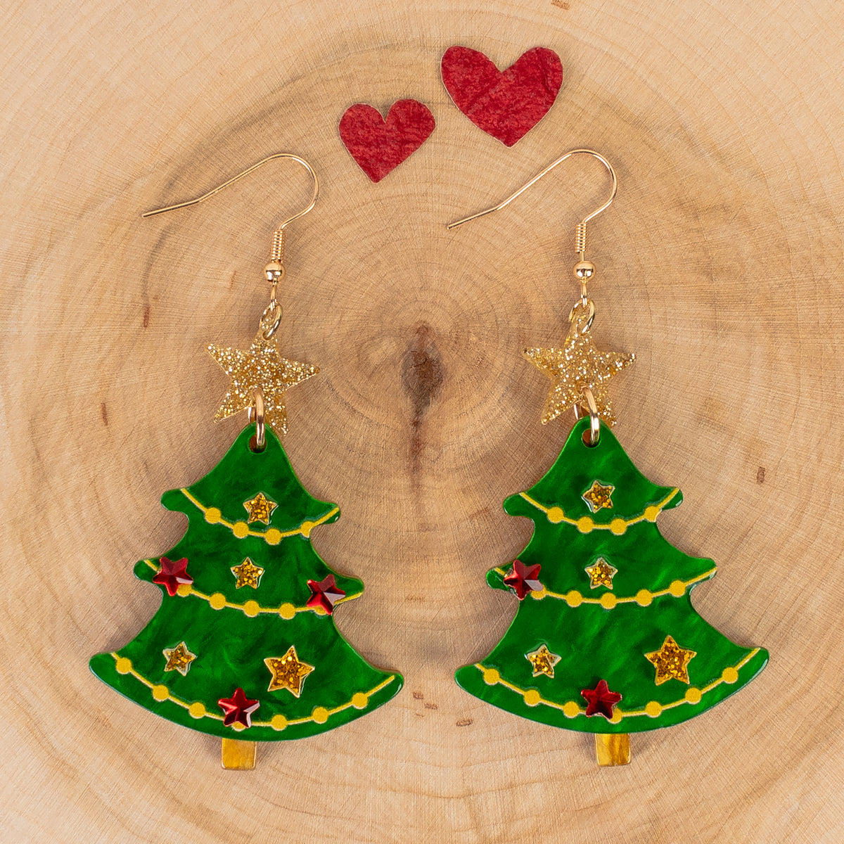 93513 - Christmas Tree Earrings - Green