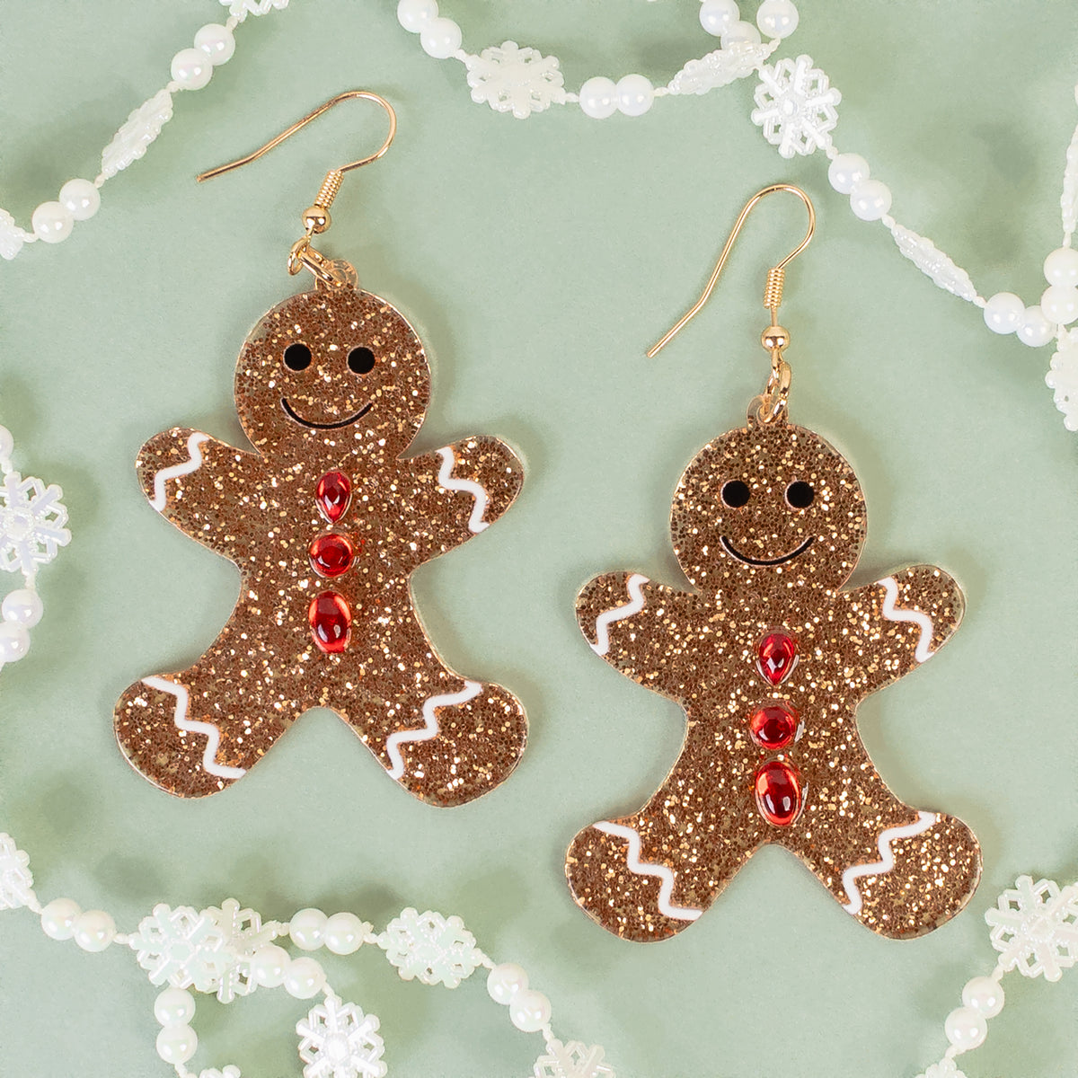 93514 - Gingerbread Christmas Earrings - Gold
