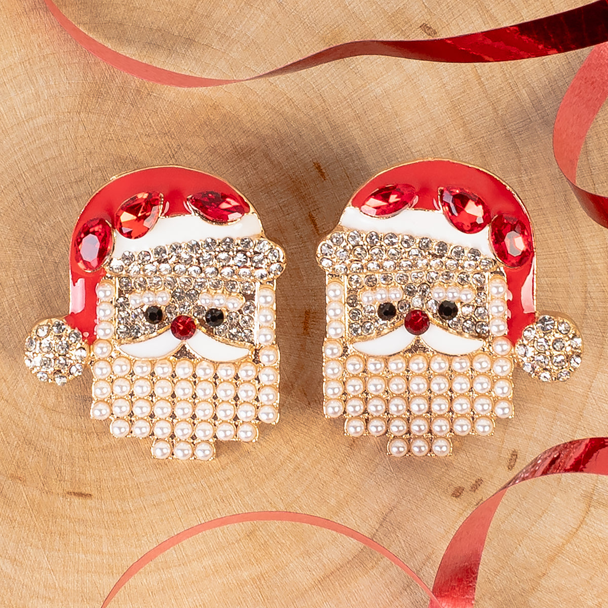 93532 - Santa Claus Earrings - Red