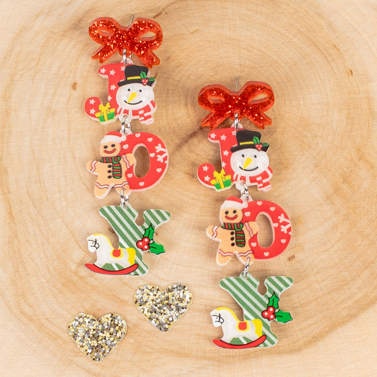 93557 - "JOY" Christmas Earrings - Multi