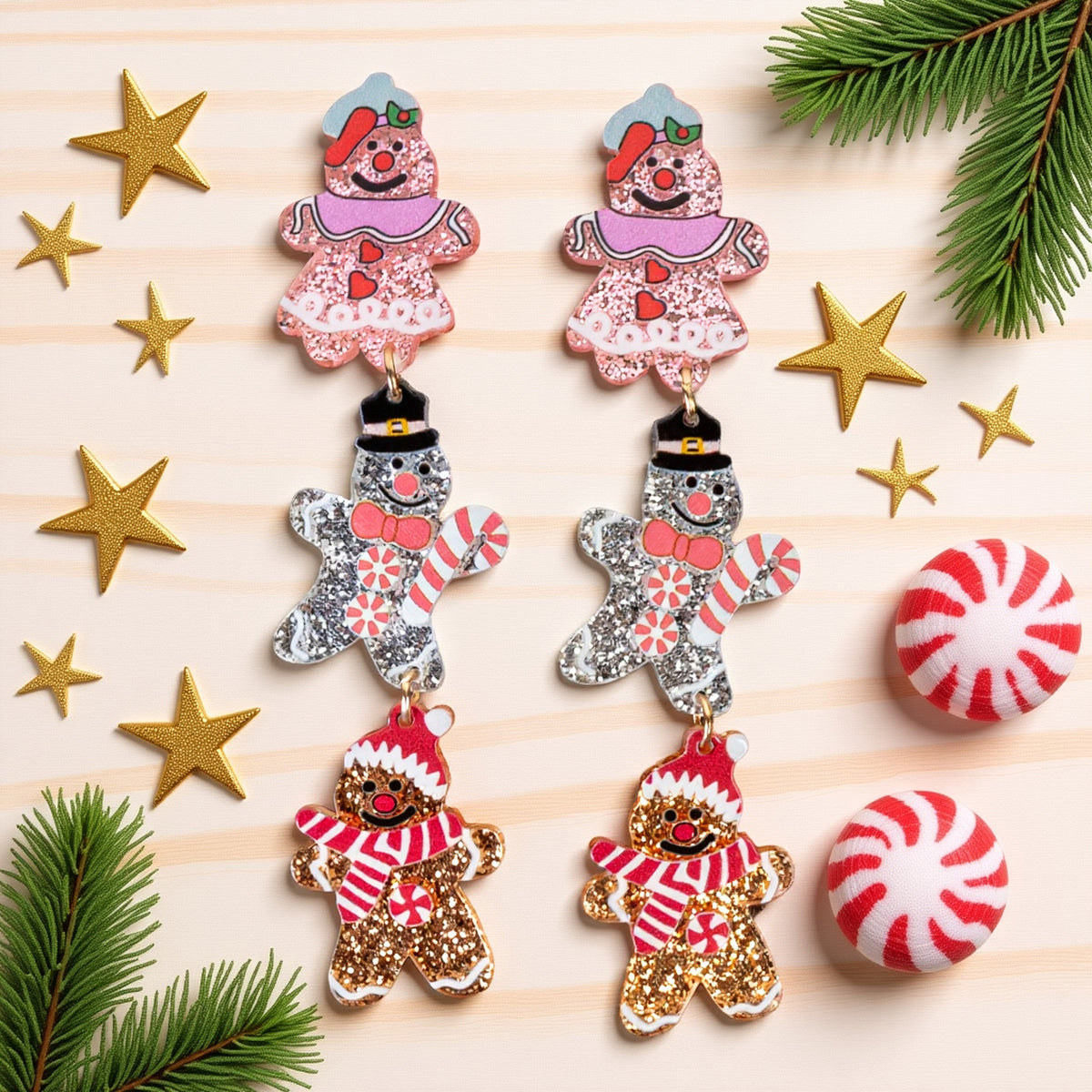 93560 - Gingerbread Earrings - Multi