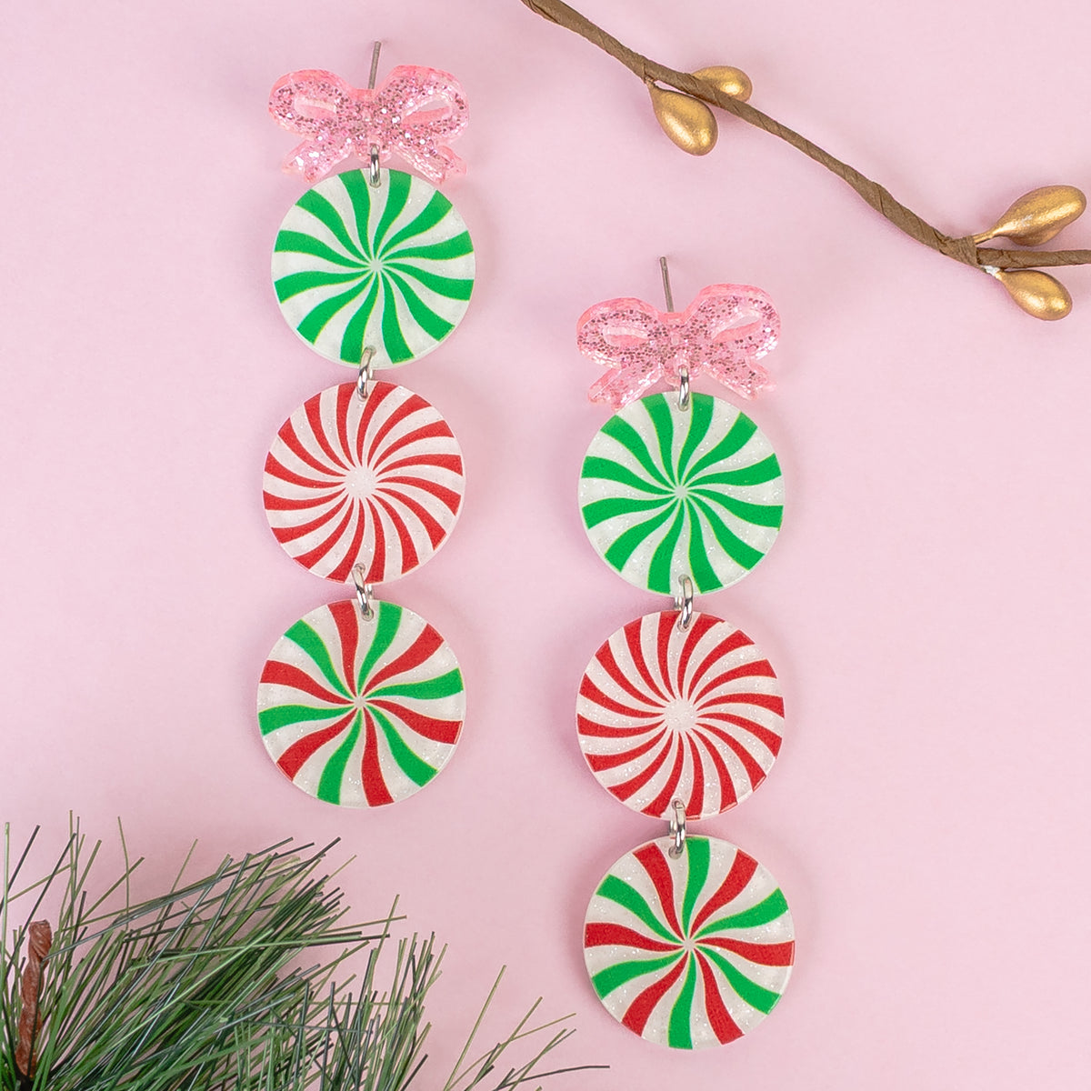 93561 - Christmas Candy Earrings - Multi