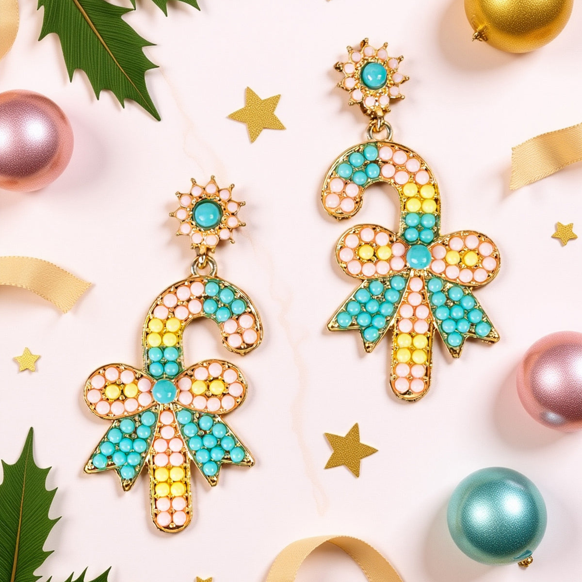 93572 - Candy Cane Earrings - Multi