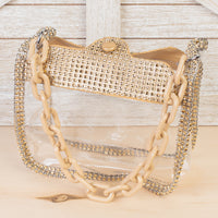 Load image into Gallery viewer, CB01 - Clear Convertible Handbag - Gold

