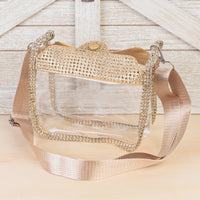 Load image into Gallery viewer, CB01 - Clear Convertible Handbag - Gold
