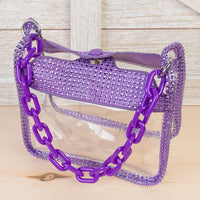 Load image into Gallery viewer, CB01 - Clear Convertible Handbag - Purple
