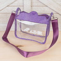 Load image into Gallery viewer, CB01 - Clear Convertible Handbag - Purple
