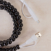 Load image into Gallery viewer, CC05 - 4-in-1 Beaded Charging Cable - Black
