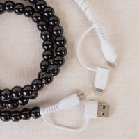 Load image into Gallery viewer, CC05 - 4-in-1 Beaded Charging Cable - Black
