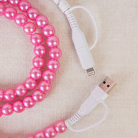 Load image into Gallery viewer, CC06 - 4-in-1 Beaded Charging Cable - Pink
