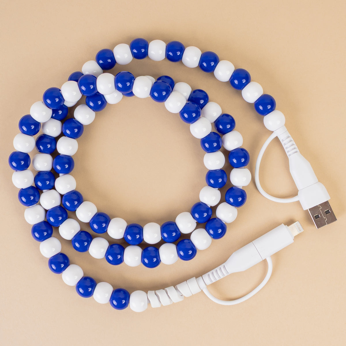 CC13 - 4-in-1 Beaded Charging Cable - Royal Blue