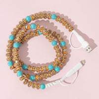 Load image into Gallery viewer, CC17 - 4-in-1 Beaded Charging Cable - Leopard
