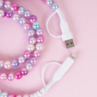 Load image into Gallery viewer, CC18 - 4-in-1 Beaded Charging Cable - Purple
