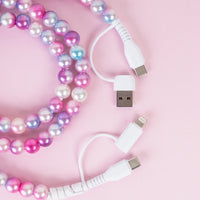 Load image into Gallery viewer, CC18 - 4-in-1 Beaded Charging Cable - Purple
