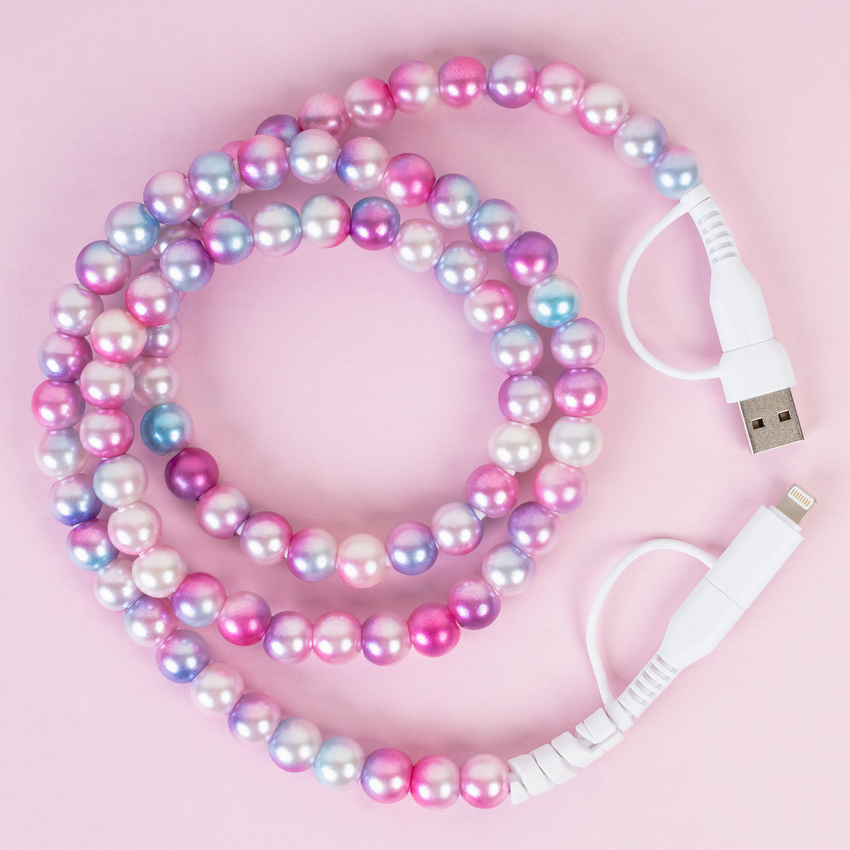 CC18 - 4-in-1 Beaded Charging Cable - Purple