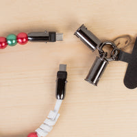 Load image into Gallery viewer, CC19 - Beaded Charging Cable Wristlet - Red &amp; Green
