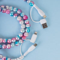 Load image into Gallery viewer, CC25 - 4-in-1 Beaded Charging Cable - Blue
