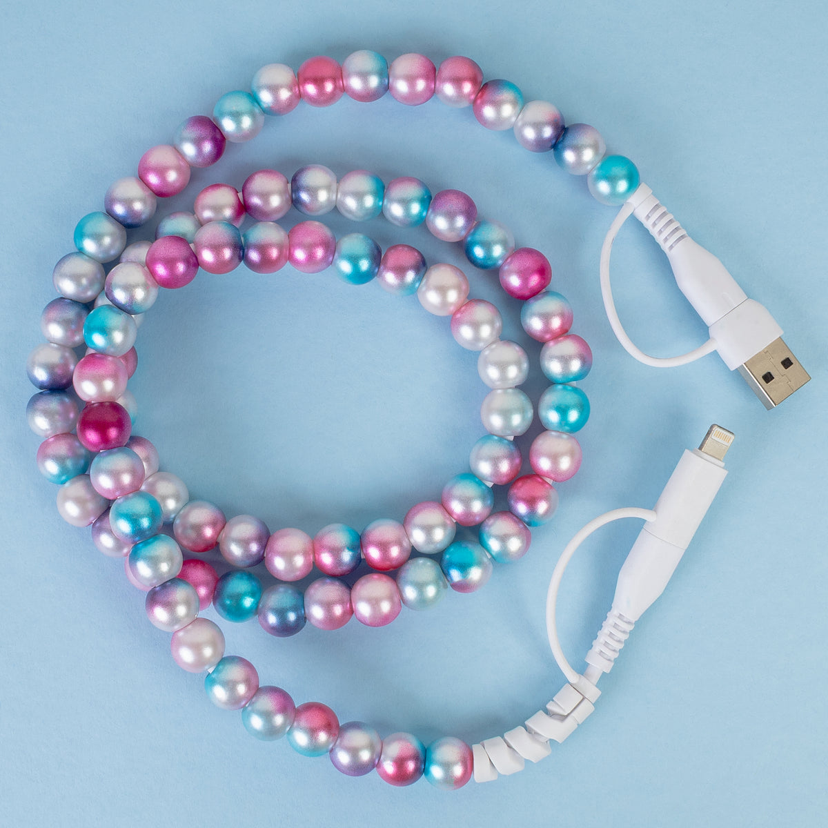 CC25 - 4-in-1 Beaded Charging Cable - Blue