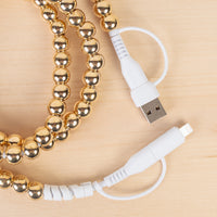 Load image into Gallery viewer, CC30 - 4-in-1 Beaded Charging Cable - Gold
