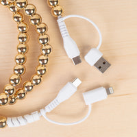 Load image into Gallery viewer, CC30 - 4-in-1 Beaded Charging Cable - Gold

