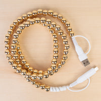 Load image into Gallery viewer, CC30 - 4-in-1 Beaded Charging Cable - Gold
