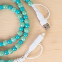 Load image into Gallery viewer, CC32 - 4-in-1 Beaded Charging Cable - Turquoise
