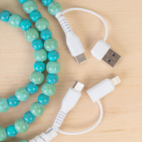 Load image into Gallery viewer, CC32 - 4-in-1 Beaded Charging Cable - Turquoise
