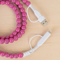 Load image into Gallery viewer, CC38 - 4-in-1 Beaded Charging Cable - Fuchsia
