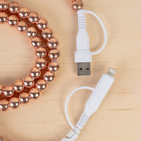 Load image into Gallery viewer, CC41 - 4-in-1 Beaded Charging Cable - Rose Gold
