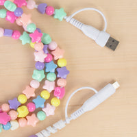 Load image into Gallery viewer, CC42 - 4-in-1 Extra Long Beaded Charging Cable - Shaped Multi
